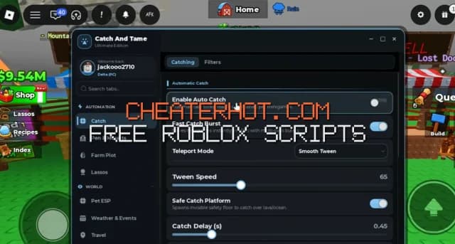Catch And Tame Script – Auto Catch, Auto Tame, ESP & More